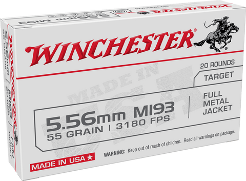 WINCHESTER M193 5.56MM 55GR FMJ 20RD, WIN-WM193K