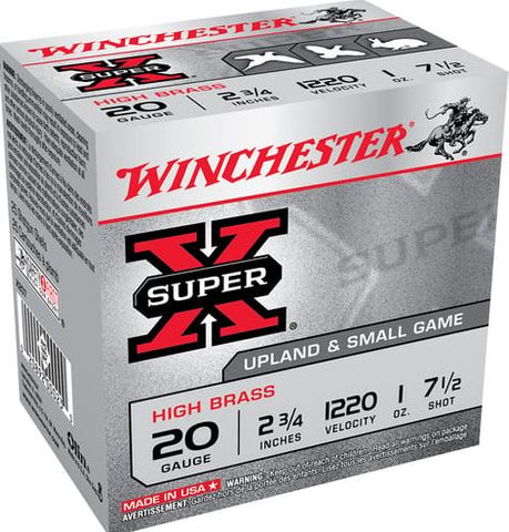 winchester Super X Heavy Game Load High Brass 20 Gauge 2.75" 1 Oz 7.5 Shot