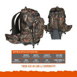 Allen Terrain Twin Mesa Sac à dos et sac à dos de chasse Mossy Oak Break-Up Country