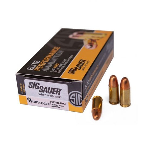 sig sauer Elite 9mm 124 Gr FMJ performance ammunition