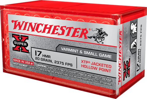 WINCHESTER XTP JACKETED HOLLOW POINT 17 HMR 17HMR Super-X XTP, JHP 20 grains