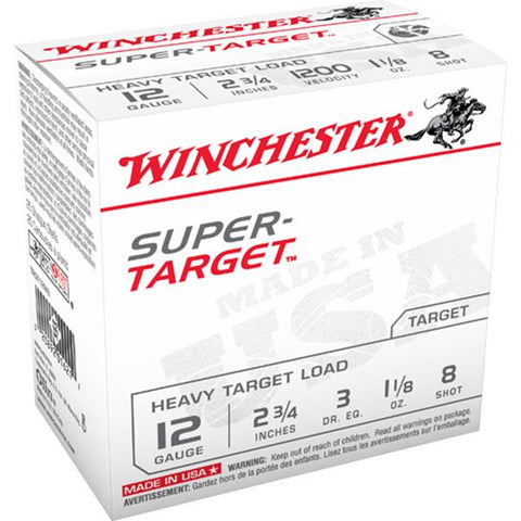 winchester 12 Ga Super-Target 2-3/4″ 1-1/8oz 3 Dram #8 Shot