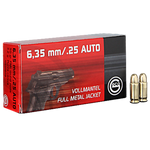 Munitions pour armes de poing Geco FMJ - cal. 6,35 mm, 3,2g/49gr