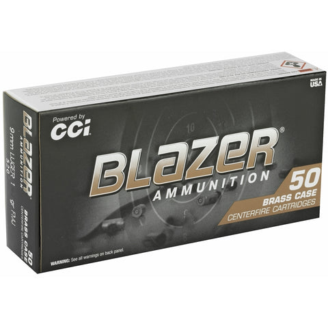 cci BLAZER 9MM LUGER 124GR FMJ BRASS