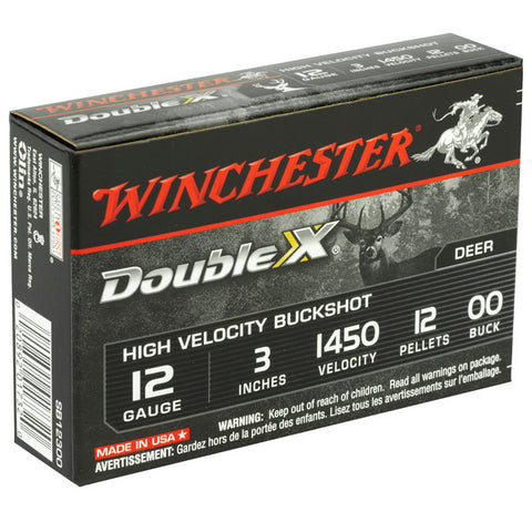 WINCHESTER Double X High Velocity 12 Gauge 3" 12 Pellets Copper Plated 00 Buck Shot