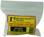 pro-shot .45 - .58 Cal. Poudre noire 100ct cleaning patches