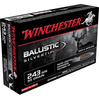 243 WIN Ballistic Silvertip, Polymer Tipped 95 Grain