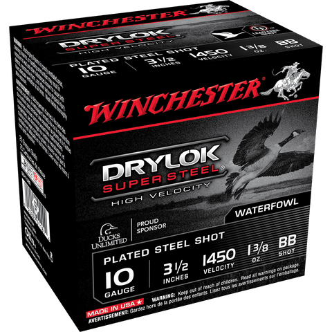 WINCHESTER Munitions Drylok Super Steel 10 Ga, 3.5″, 1-3/8 Oz #BB 25 coups