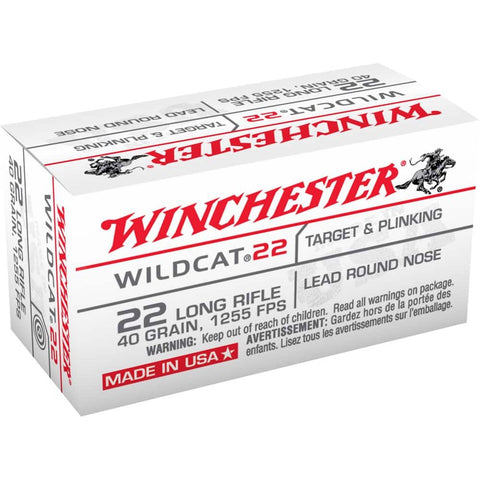 Munitions Winchester Wildcat .22 LR – 500 Balles